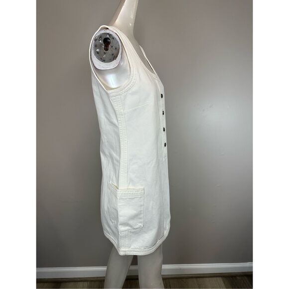 FRAME Trapunto denim mini dress Size L $328 - Picture 8 of 10